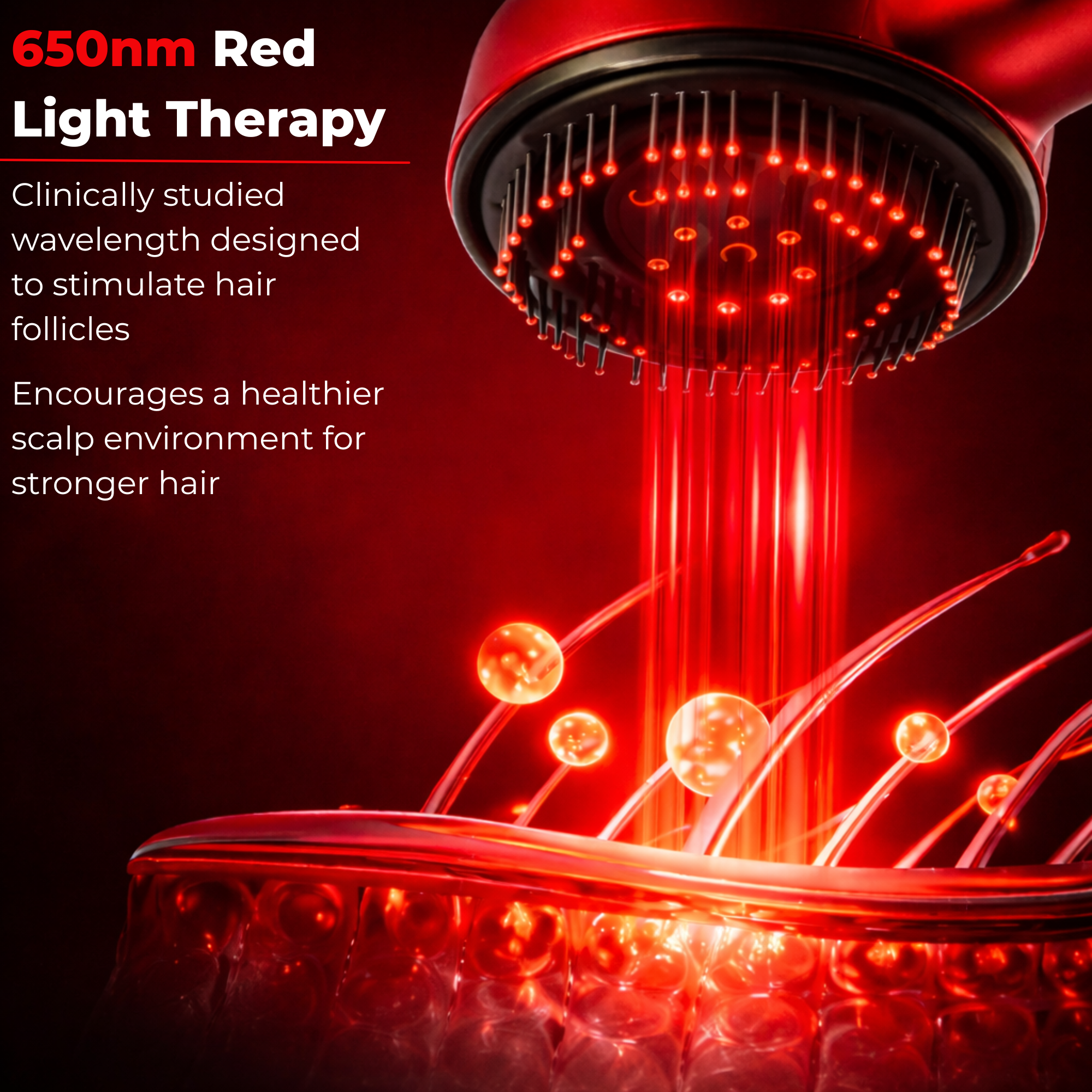 Polenox Radiara™ - Advanced Red Light Scalp Therapy Brush