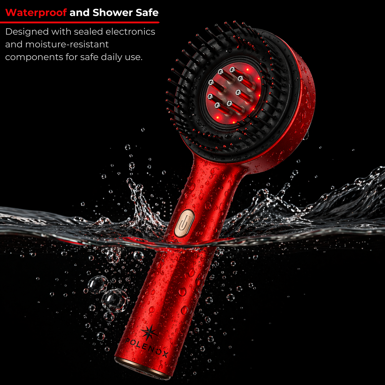 Polenox Radiara™ - Advanced Red Light Scalp Therapy Brush